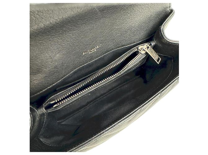 Borsa a Spalla con Catena Saint Laurent Monogram College Nero - vista 13