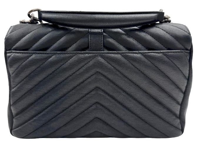 Borsa a Spalla con Catena Saint Laurent Monogram College Nero - vista 2