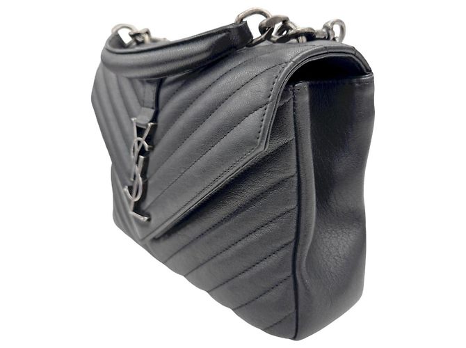 Borsa a Spalla con Catena Saint Laurent Monogram College Nero - vista 3