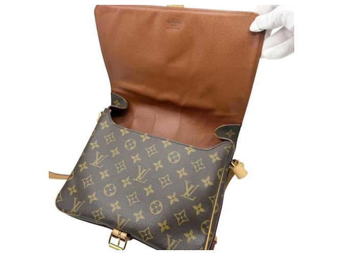 Borsa a tracolla Louis Vuitton Monogram Cartouchiere Marrone - vista 8