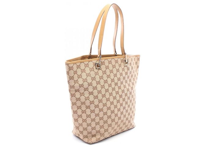 Borsa Tote Gucci GG Canvas beige e marrone - vista 2