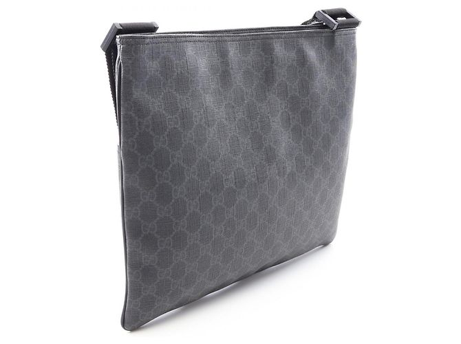 Borsa a Spalla Gucci GG Supreme Marrone Nero - vista 2
