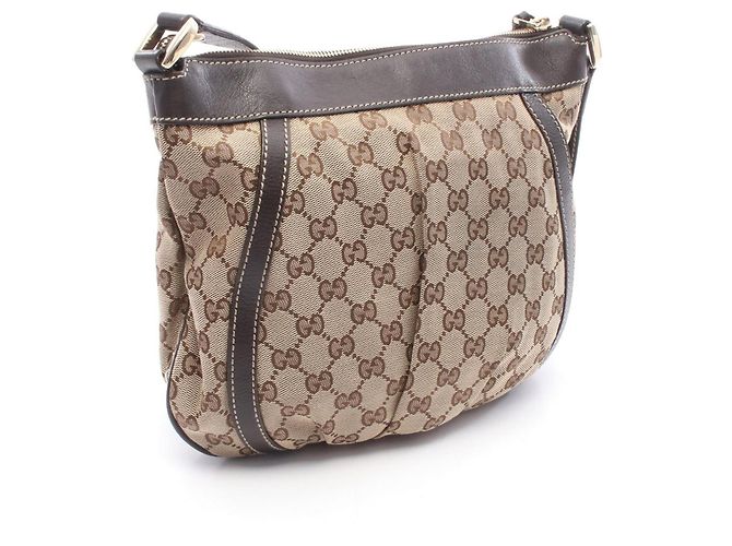 Borsa a Spalla Gucci Abbey GG Canvas Marrone Beige - vista 2