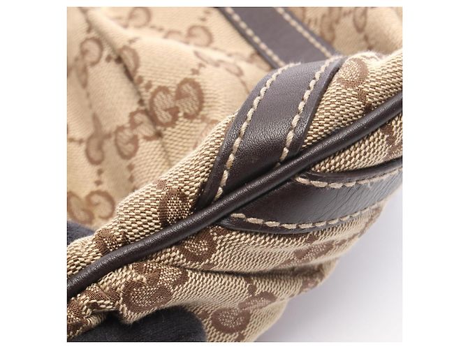 Borsa a Spalla Gucci Abbey GG Canvas Marrone Beige - vista 7