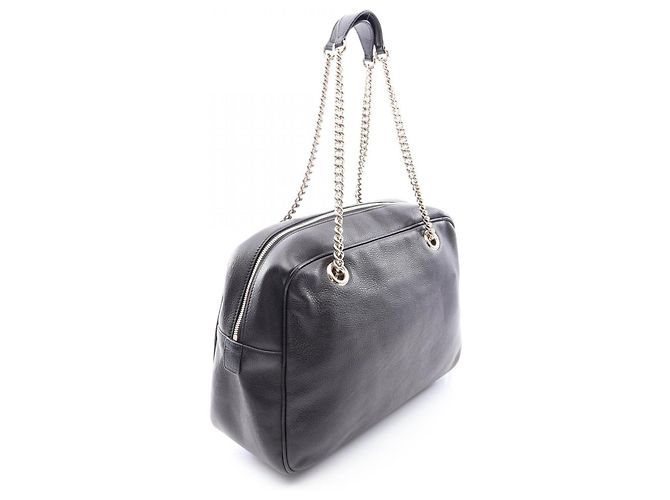 Borsa a tracolla in pelle Gucci Soho Interlocking G Nero - vista 2