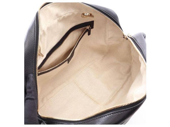 Borsa a tracolla in pelle Gucci Soho Interlocking G Nero - vista 3