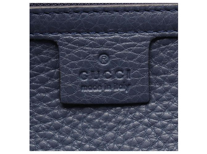 Borsa Tote Gucci in pelle blu navy - vista 4