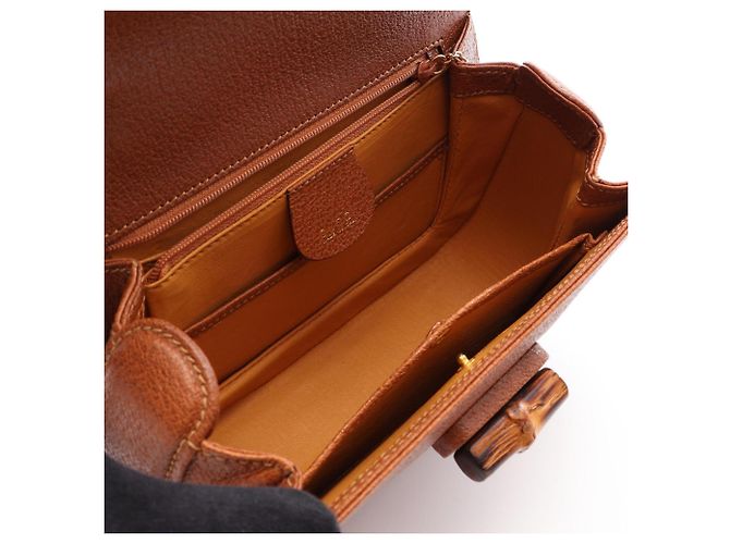 Borsa 2-Way Gucci Bamboo Marrone - vista 3