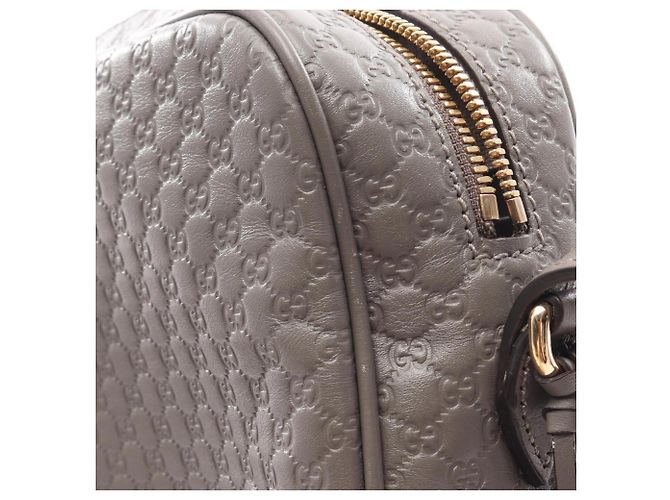 Borsa a tracolla Gucci Bree Microguccissima in pelle grigia Marrone - vista 5