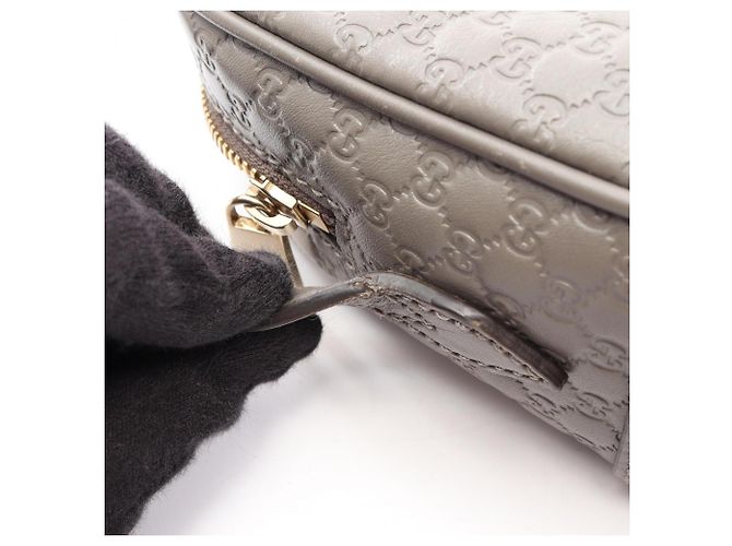 Borsa a tracolla Gucci Bree Microguccissima in pelle grigia Marrone - vista 9