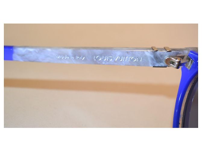Louis Vuitton Denver Sonnenbrille Blau und Grau - Ansicht 7