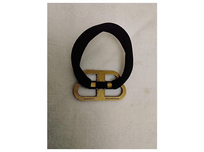 Balenciaga BB Icon Elastico per Capelli Oro Antico Nero D'oro - vista 2