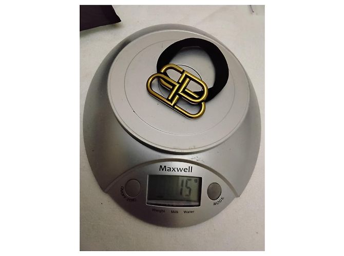 Balenciaga BB Icon Elastico per Capelli Oro Antico Nero D'oro - vista 4