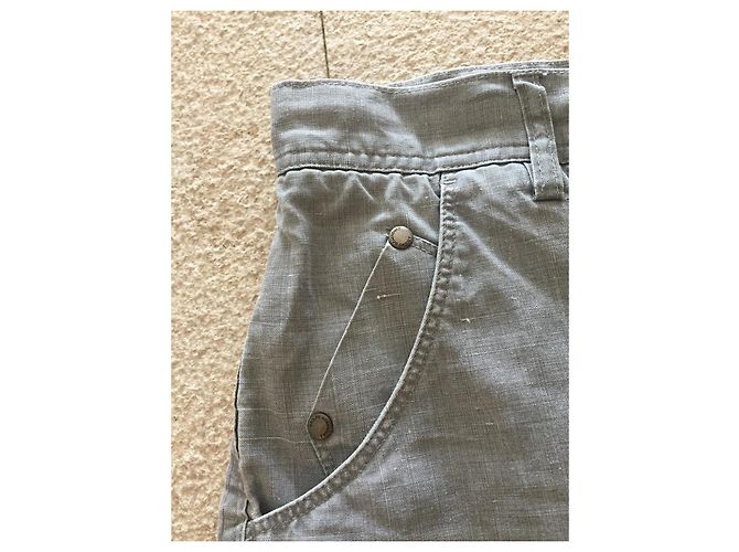 Adolfo Dominguez Bermuda in lino cerato grigio - vista 3