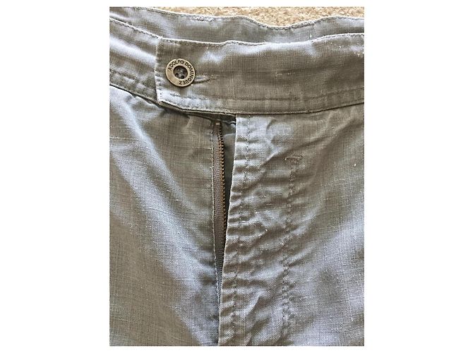 Adolfo Dominguez Bermuda in lino cerato grigio - vista 4