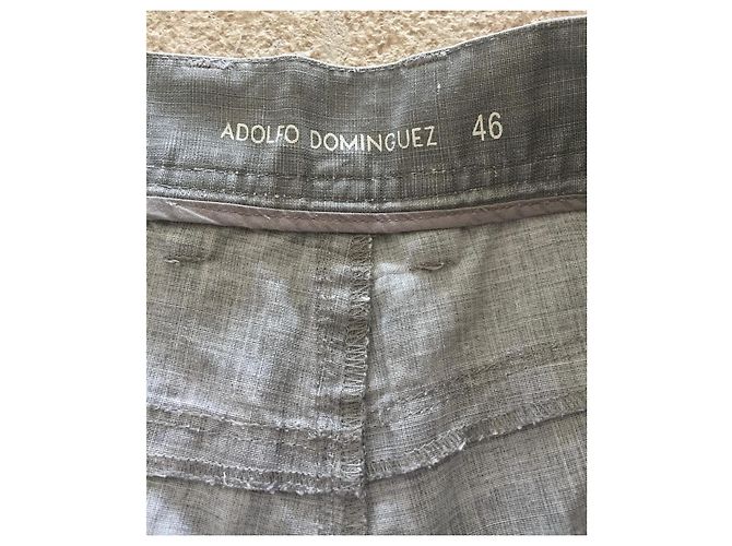 Adolfo Dominguez Bermuda in lino cerato grigio - vista 6