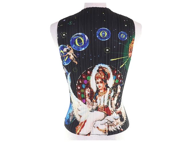 Issey Miyake PLEATS PLEASE×Tadanori Yokoo Best MILLENNIUM KRISHNA Space 3 Top Multicolor - vista 3