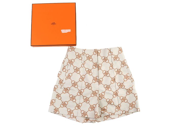 Short de algodón Hermès 34 Castaño Beige - vista 2