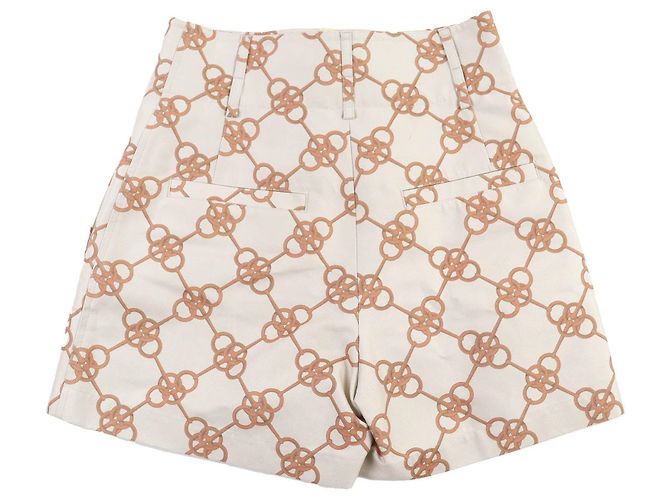 Short de algodón Hermès 34 Castaño Beige - vista 3