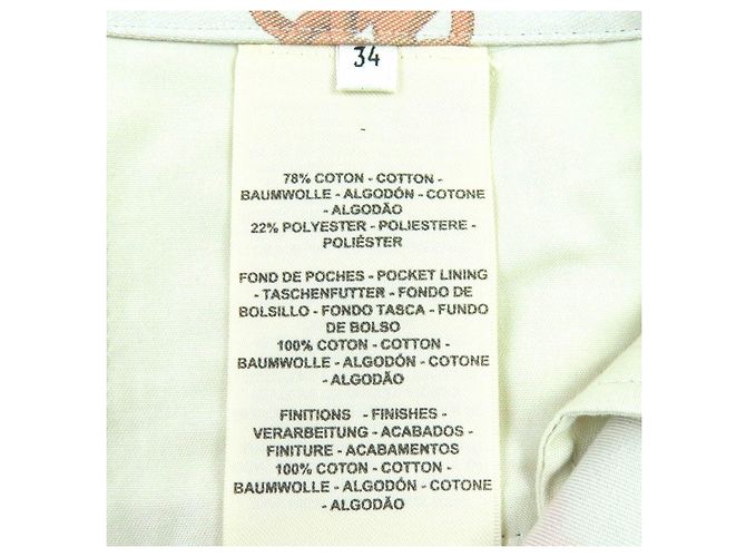 Short de algodón Hermès 34 Castaño Beige - vista 7