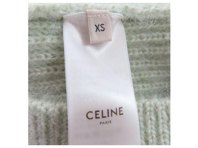 Céline CELINE Mohair-Strickjacke Grün - Ansicht 6