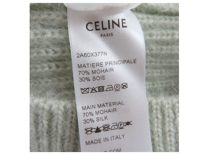 Céline CELINE Mohair-Strickjacke Grün - Ansicht 7