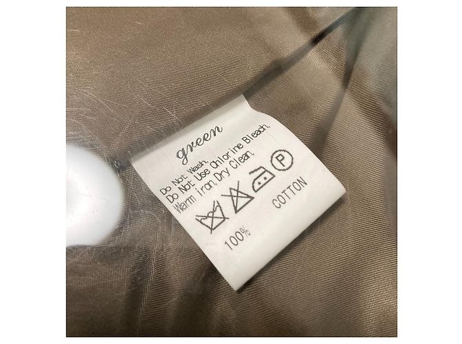 Autre Marque Manteau Poncho mi-long avec doublure verte Kaki - vue 14