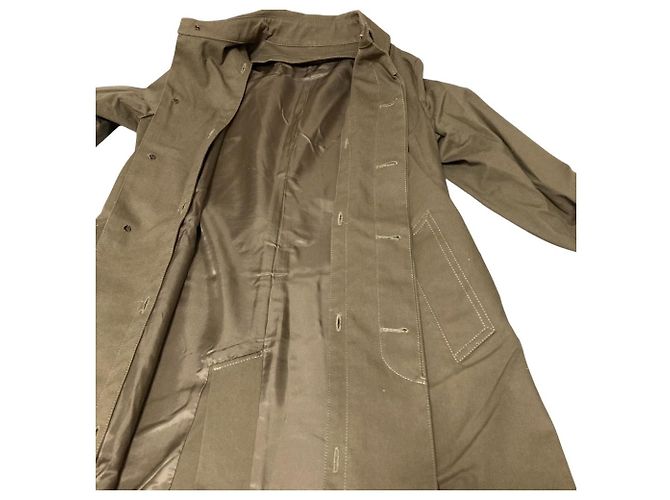 Autre Marque Manteau Poncho mi-long avec doublure verte Kaki - vue 17