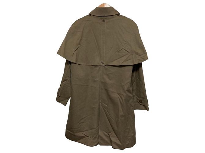Autre Marque Manteau Poncho mi-long avec doublure verte Kaki - vue 2