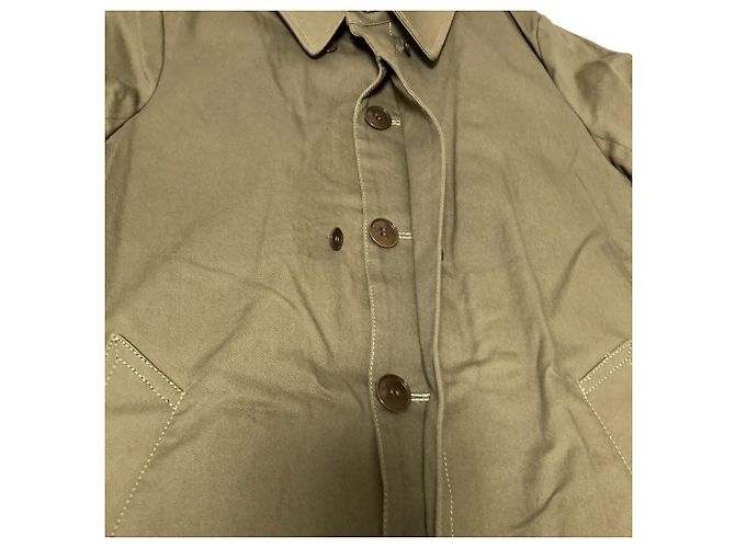 Autre Marque Manteau Poncho mi-long avec doublure verte Kaki - vue 7
