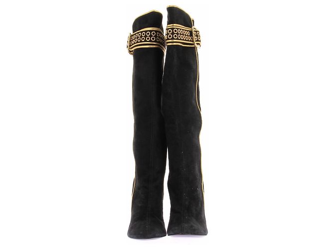 Vicini Wildlederboots mit Golddetails Schwarz - Ansicht 3
