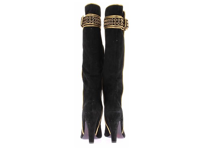 Vicini Wildlederboots mit Golddetails Schwarz - Ansicht 7