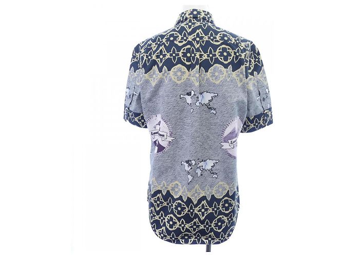 Camicia a maniche corte Louis Vuitton LV Wax Blu Blu navy - vista 2