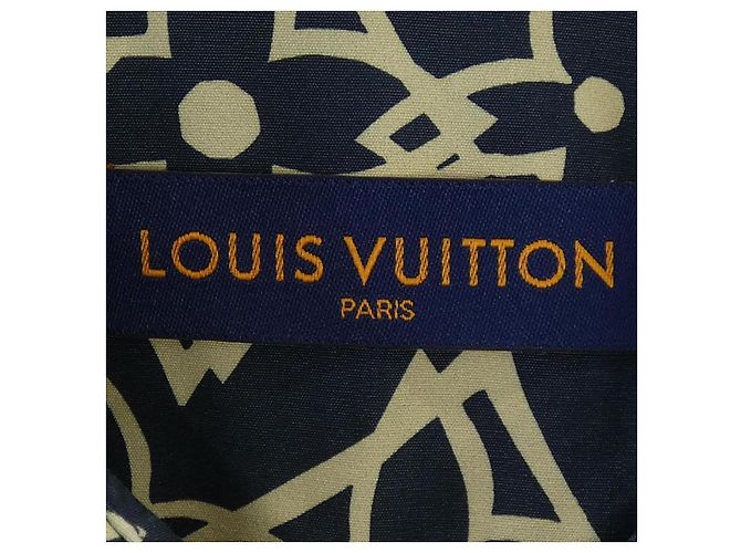Camicia a maniche corte Louis Vuitton LV Wax Blu Blu navy - vista 4
