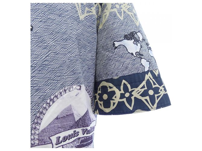 Camicia a maniche corte Louis Vuitton LV Wax Blu Blu navy - vista 6