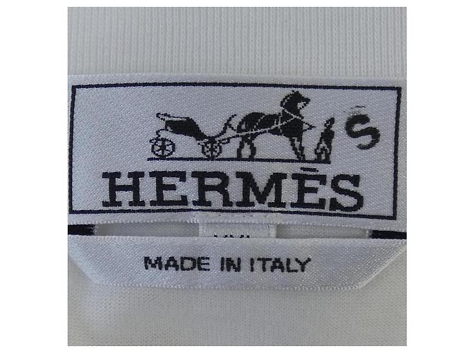 Hermès Hermes ETRIER EN FRAGMENTS Camiseta de algodón Blanco - vista 4