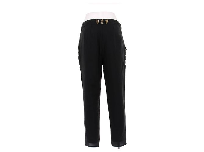 Givenchy Calça preta com ornamentos dourados Preto - vista 2