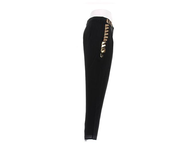Givenchy Calça preta com ornamentos dourados Preto - vista 3