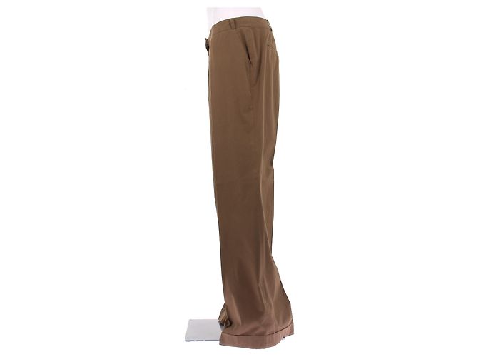 Pantalones Dior Marrón Caqui de Algodón Talla 40 Castaño - vista 4