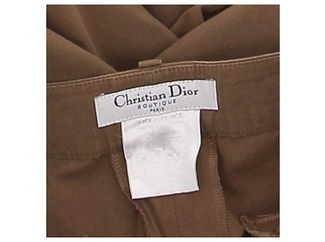 Pantalones Dior Marrón Caqui de Algodón Talla 40 Castaño - vista 5