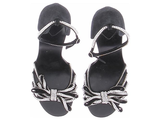 Giuseppe Zanotti Sandali neri con fiocco Nero - vista 4