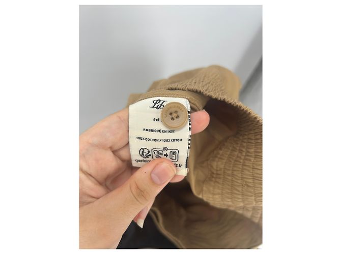 Falda Laurence Bras de algodón beige Talla 38 - vista 4