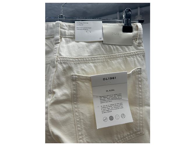 Autre Marque DL 1961 Jeans aus Baumwolle Creme Größe 27 Beige - Ansicht 3