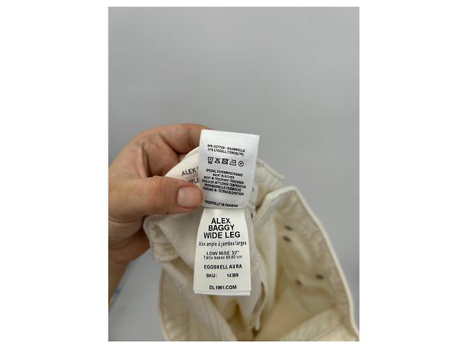 Autre Marque DL 1961 Jeans aus Baumwolle Creme Größe 27 Beige - Ansicht 4