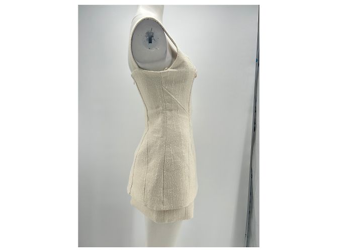 Autre Marque Creme Kleid Blumen-Detail Beige - Ansicht 4