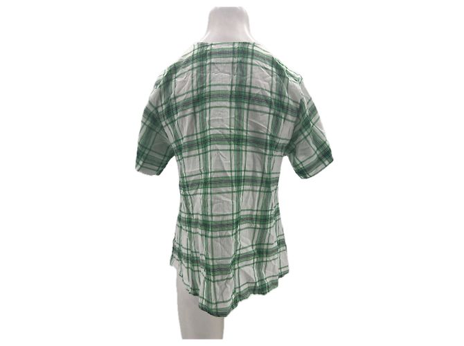 Autre Marque Blusa a quadri verdi e bianchi Verde - vista 2