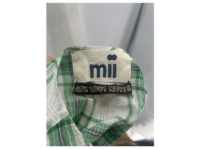 Autre Marque Blusa a quadri verdi e bianchi Verde - vista 5
