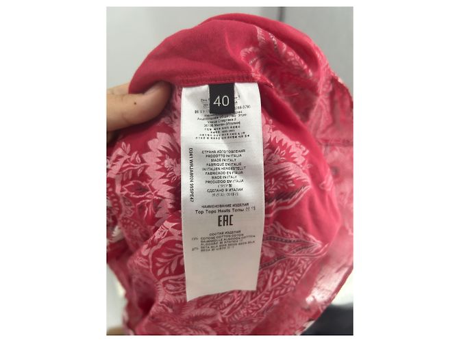 Blusa Etro roja de algodón Talla 40 - vista 6