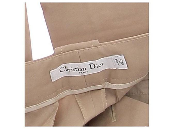Pantalones Dior beige de algodón Talla 42 - vista 6