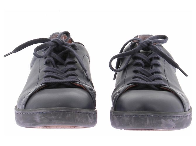 Loro Piana Sneakers in pelle blu navy - vista 3